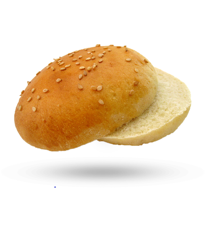 Image of empty hamburger bun with sesame seeds