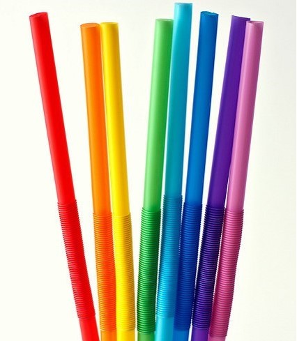 Rainbow colored straws