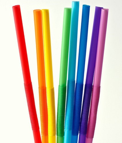 Rainbow colored straws