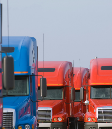 Supply Chain Scene, image of shipping trucks 