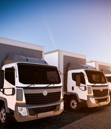 Supply Chain Scene, image of fleet vans 