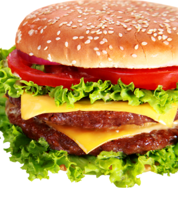 Supply Chain Scene, image of a double cheeseburger 