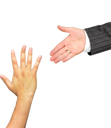 Supply Chain Scene, image of two hands about to shake with each other 