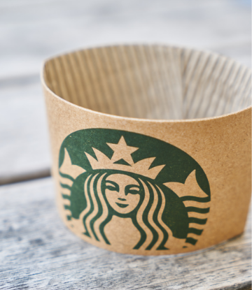 Supply Chain Scene, image of a starbucks paper sleeve