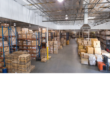 Supply Chain Scene, image of a distribution center 