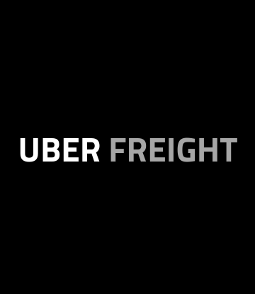 Supply Chain Scene, black box with white and gray UBER FREIGHT lettering 