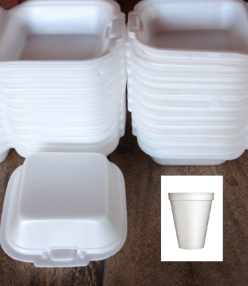 Supply Chain Scene, image of polystyrene food cantainers and cup 