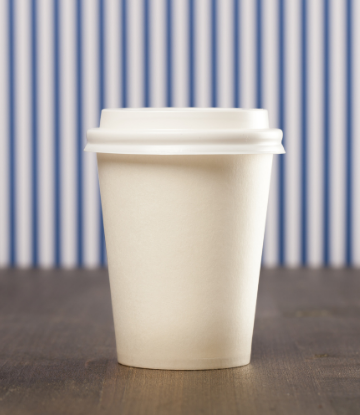 Image of a white lidded coffee cup 