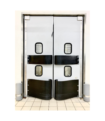Image of insulated doors at the entrance of a cood storage facility 