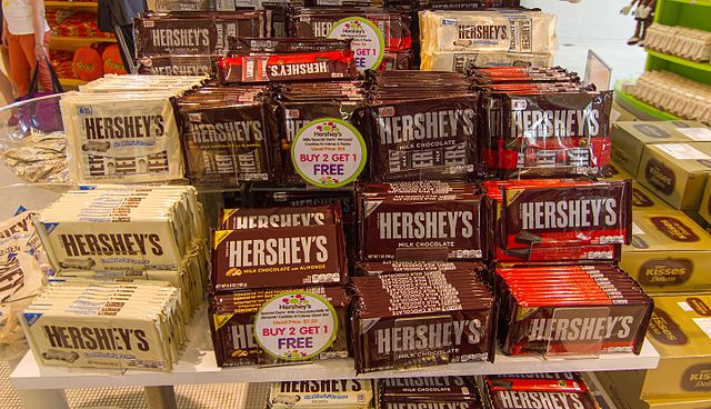 Display of Hershey's Chocolate Bars