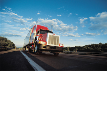 Supply Chain Scene, image of a semi truck 