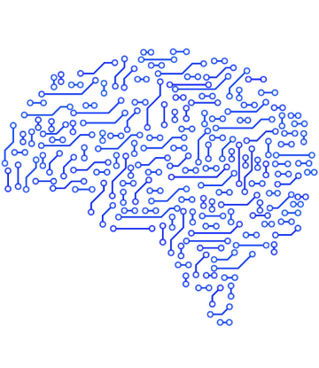 Supply Chain Scene, outline of a brain to suggest artificial intelligence 