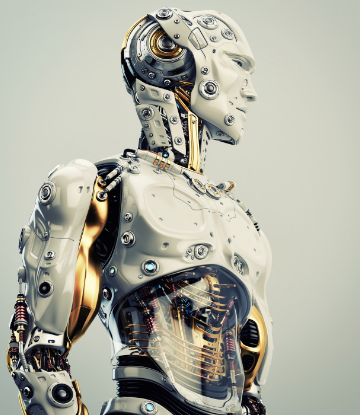 Supply Chain Scene, image of a futuristic robot 