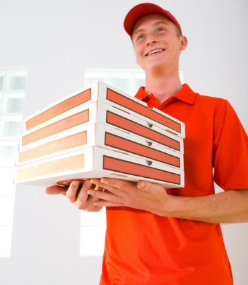 Supply Chain Scene, image of a food delivery person 