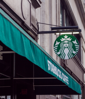 Supply Chain Scene, image of a Starbucks storefront 