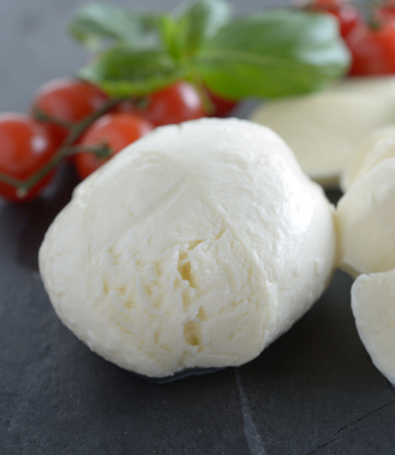 Image of a ball of fresh mozzarella cheese 
