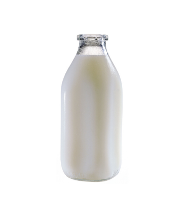 SCS, image of a glass bottle of white milk 