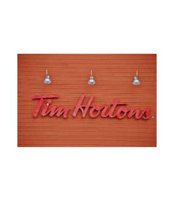 SCS, image of a Tim Hortons logo on the side of a building 