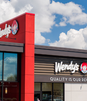 SCS, image of a Wendy's restaurant with clouds and blue sky in the background 