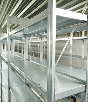 SCS, image of empty warehouse shelves 