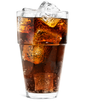 SCS, image of a glass of cola with ice 