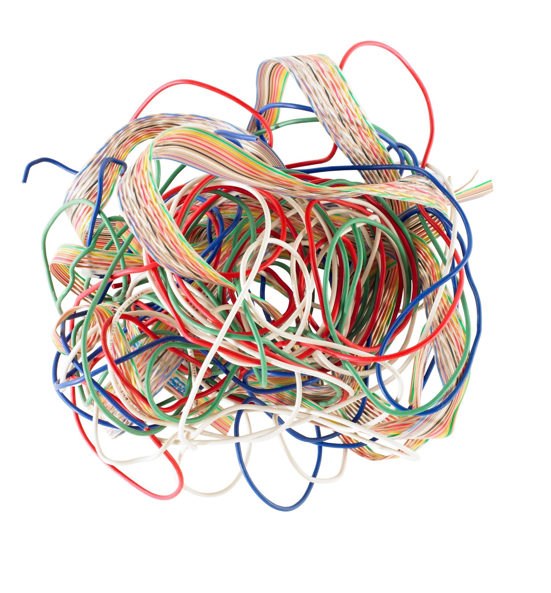 SCS, image of a tangled ball of colorful cords 
