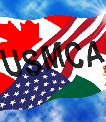 SCS, image of a flag that reads USMCA 
