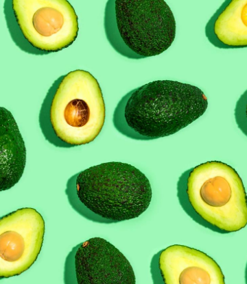 Image of avocados sliced in half 