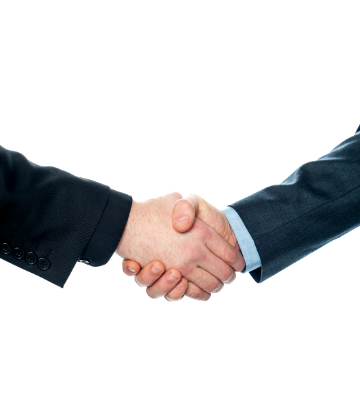 Image of 2 people shaking hands 