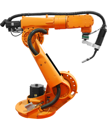Image of a large orange robotic arm with a tool attachment 