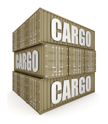 Image of a stack of shipping containers labeled CARGO 