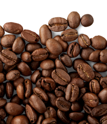 Closeup image of whole coffee beans 