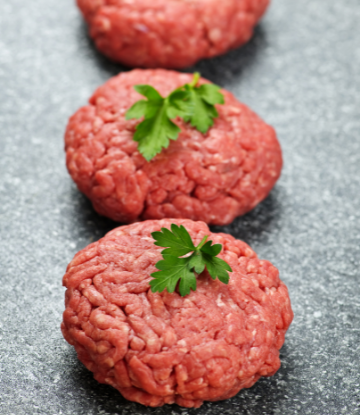 Image of raw hamburger patties 