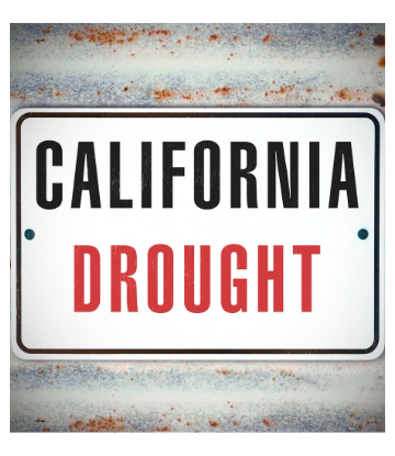 Metal sign that reads CALIFORNIA DROUGHT 