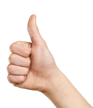 Image of a hand giving the "thumbs up" signal 