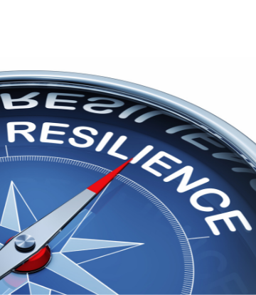Compass with the word RESILIENCE