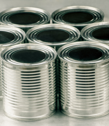 assorttment of tin cans