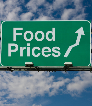 food prices ahead are higher sign