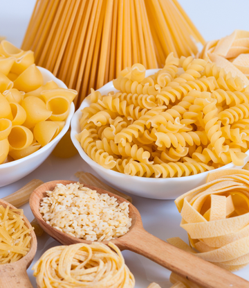 assortment of dried pasta