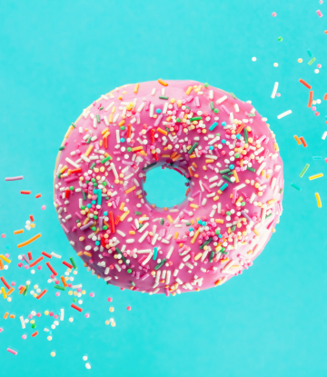 donut with colored sprinkles
