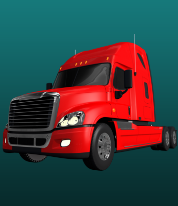 red freight truck without a trailer 