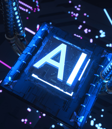 futuristic image with the letters AI in the middle 