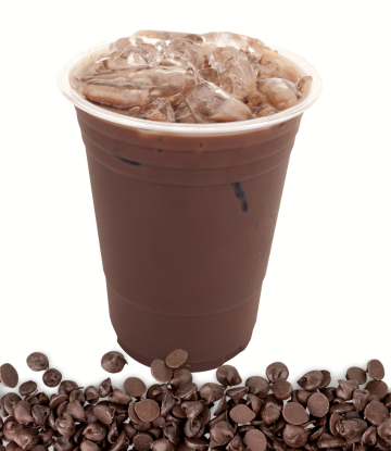 Chocolate drink with chocolate chip pieces 