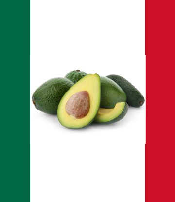 avocados in the center of the Mexican flag 