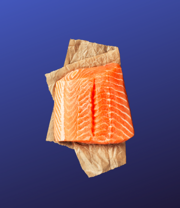 Fresh salmon fillet on kraft paper 