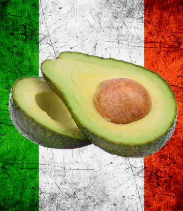 avocados in the center of the Mexican flag