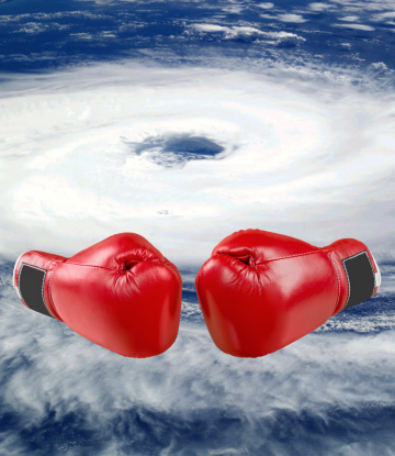 Boxing gloves with a hurricane