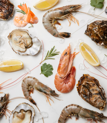 assortment of fresh seafood 