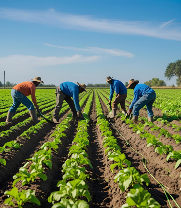 Farm labor in the field 