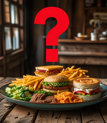 junk food with a red question mark over it
